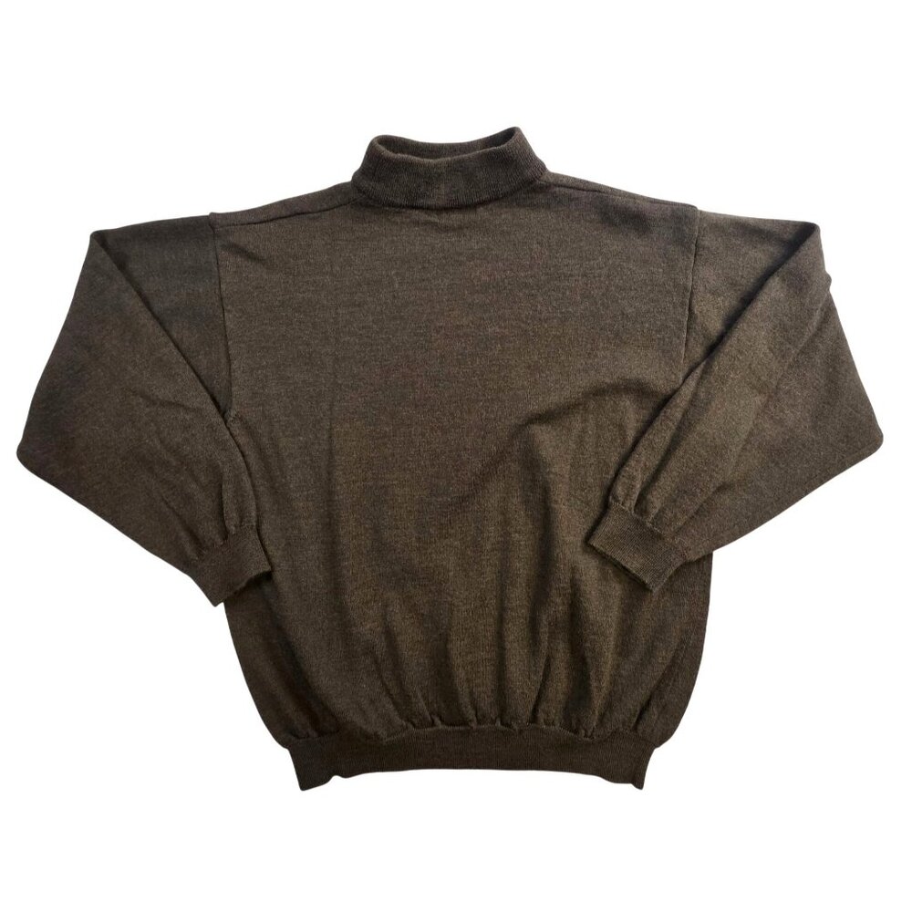 Cellinni Mock neck Olive Green Wool Sweater Made in Italy Size L